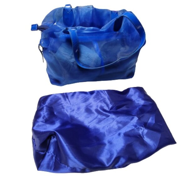 Blue Casual Tote Bag Travel or Overnight Bag with 2 additional pouches - Picture 3 of 7